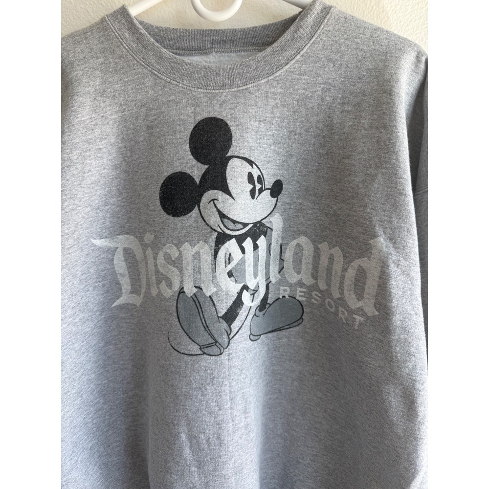 Disneyland Mickey Mouse Sweatshirt Gray Hanes Pullover XL Walt Disney World - Picture 2 of 4